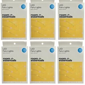 LED Dewdrop Fairy String Lights, Case of 6, 10.5 ft 30ct Pastel Battery Operated